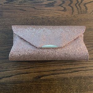 Pink and gold sequin shoulder purse